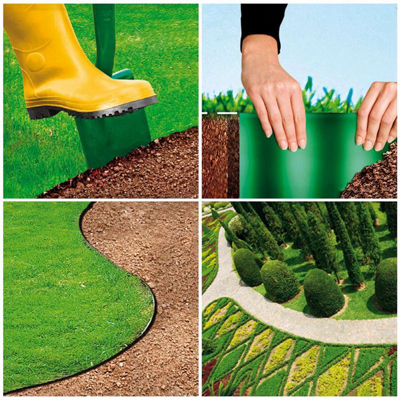 Plastic Garden Grass Lawn Edge Edging Border Fence Wall Driveway Roll Path Guardrail