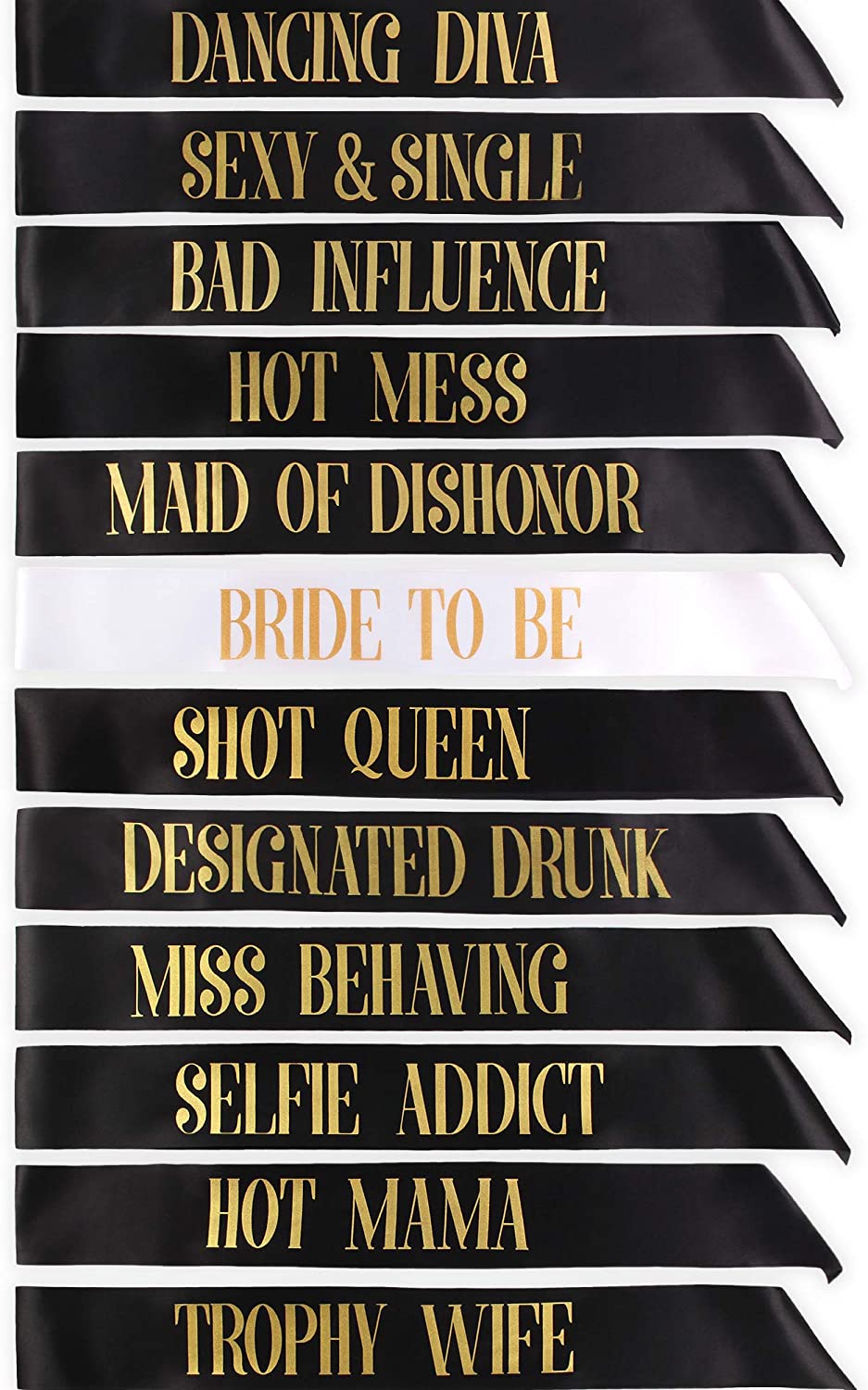 Bride To Be Team Bride Tribe Satin Ribbon Sash Set for Wedding Bachelorette Party Bridal Shower Hen Night Decoration Favor: Set of 12 capitalize