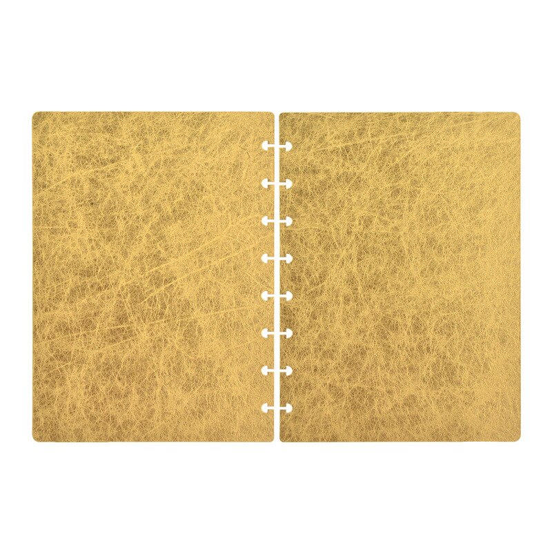 Fromthenon Mushroom Hole Notebook Cover Shell A5 Disc Bound Binder Notepad T Type Round Hole Book DIY Assembled Jaournal Cover: Gold