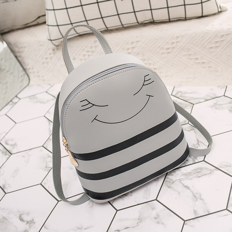 Fille cartables caractère fermeture éclair casque trou sac à dos en bandoulière sacs téléphone portable sac à main