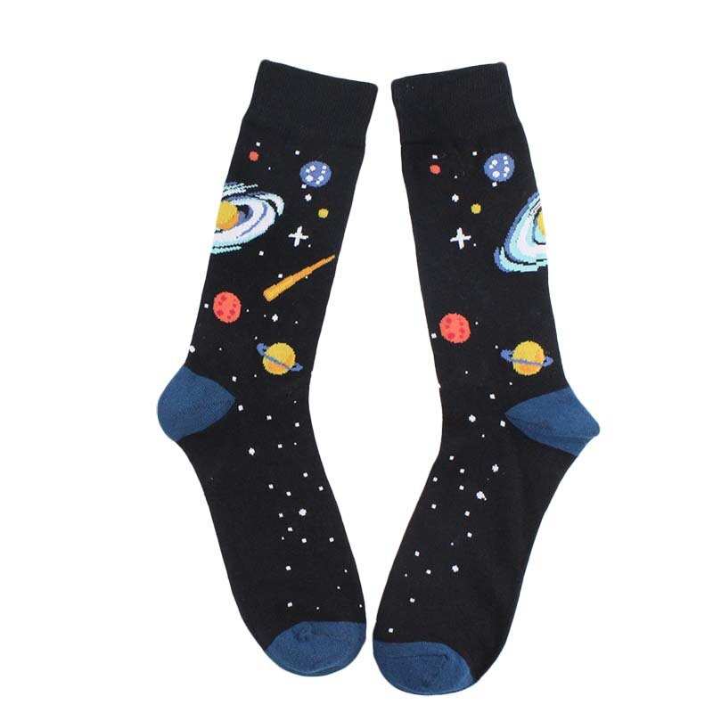 Streetwear Unisex dibujos animados divertidos Calcetines para hombre algodón con Alien Planet Universe Calcetines de Hip Hop hombres Happy Calcetines Meias 131304: 3