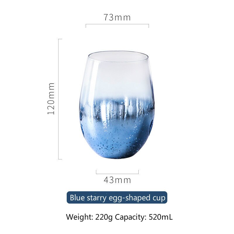 Verre à vin étoilé bleu de 159 à 540ml, verre en cristal sans plomb, tasse à vin rouge, jus de Champagne, de: S3 520ml