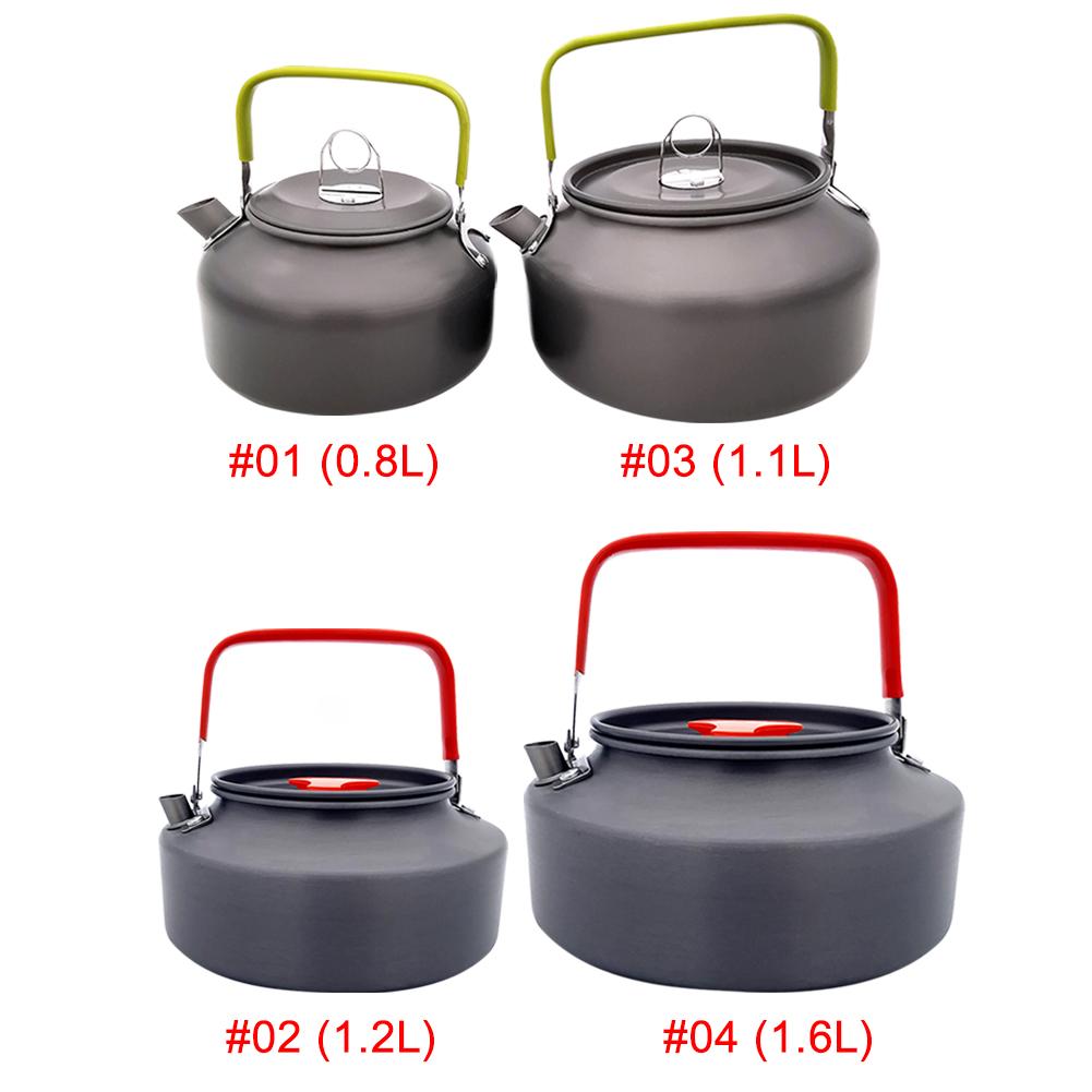 Draagbare Camping Kook Waterkoker Aluminium Outdoor Theepot Waterkoker Pot Koffie Pot Picknick Servies 0.8/1.1/1.2/1.6L