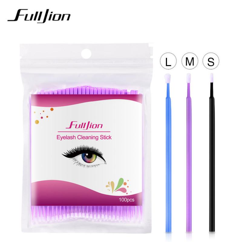 FULLJION 100 stks/zak enten wimper staafwisser speciale wattenstaafje tip lash remover schoonmaken wattenstaafje tattoo wattenstaafje