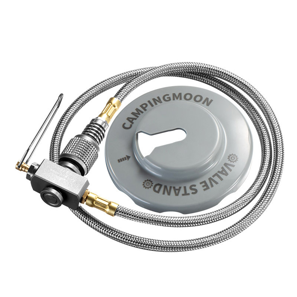 CAMPINGMOON Camping Gases Stoves Adaptor Flat Gases Tanks Connection Wire with Valve Flat Gases Tanks Connection Line