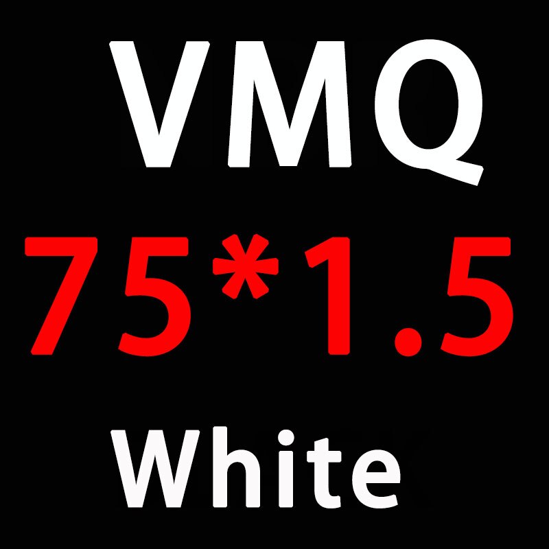 Vit silikonring silikon/vmq o ring 1.5mm tjocklek  od52/55/60/65/70/72/75/80mm o ring tätning gummipackning eller brickringar: Od75mm