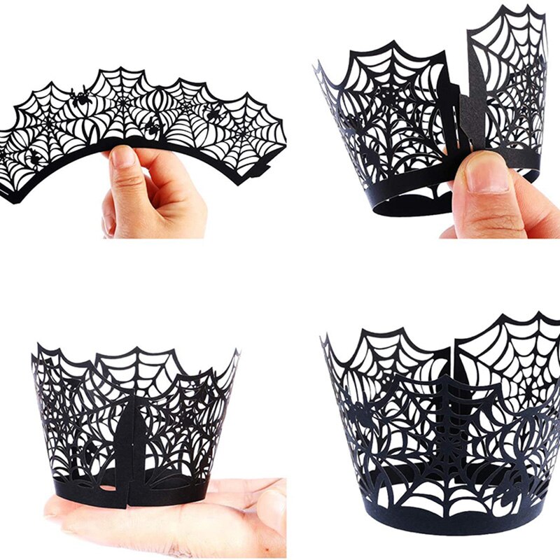 Pumpkin spider web Confetti Cupcake Wrapper Halloween eve party Birthday Wedding bridal shower decoration table centerpiece