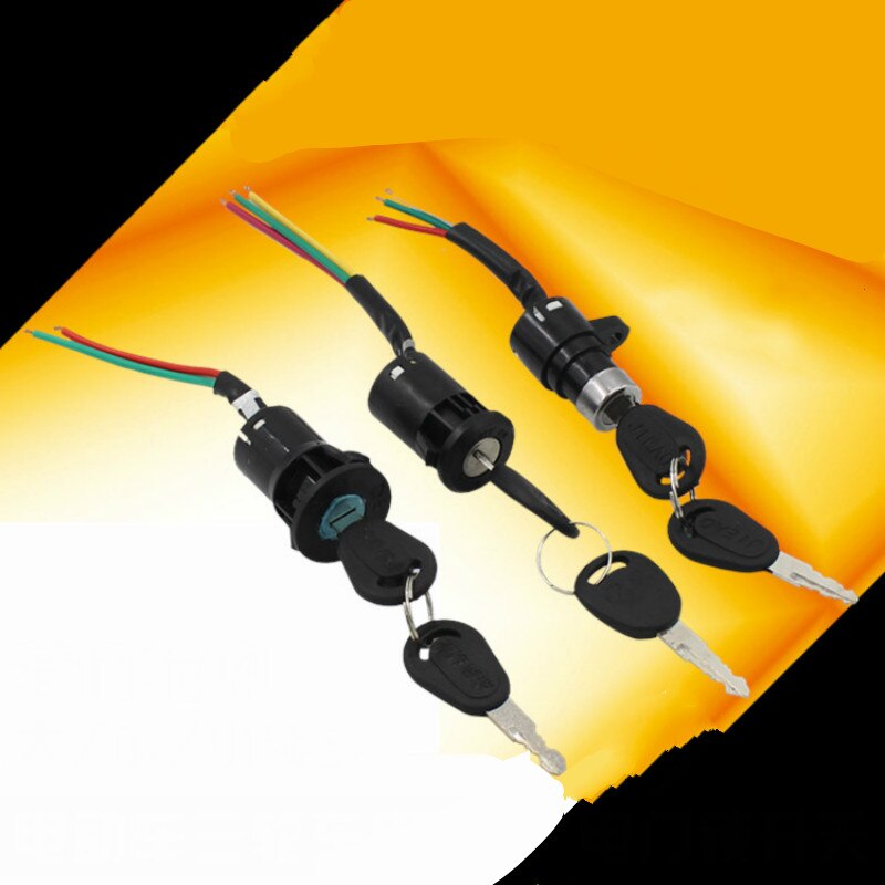 Elbil køretøjslås pedal batteri billås elektrisk cykel nøglekontakt stort og mellemstort switch lås tilbehør