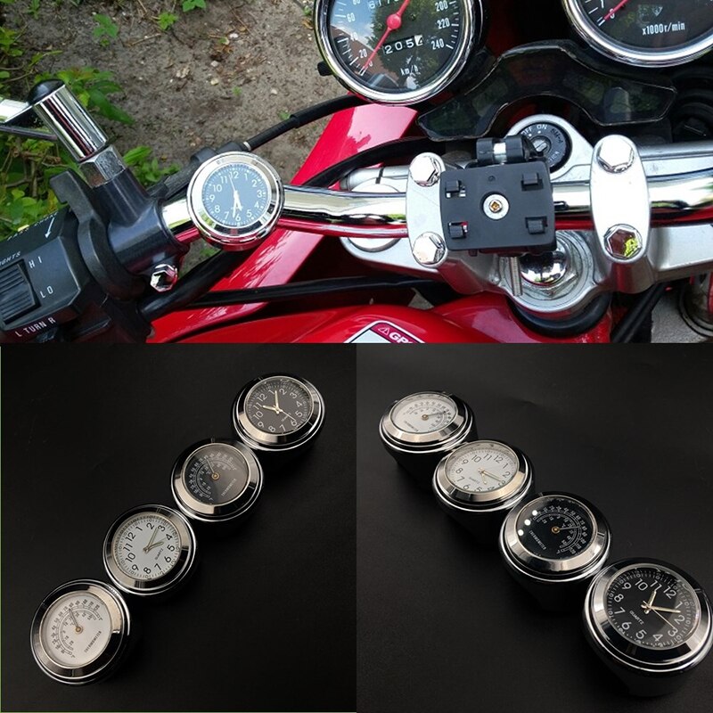 Montre-bracelet pour Moto Honda Yamaha, étanche, 7/8 pouces, guidon, thermomètre, horloge, universel