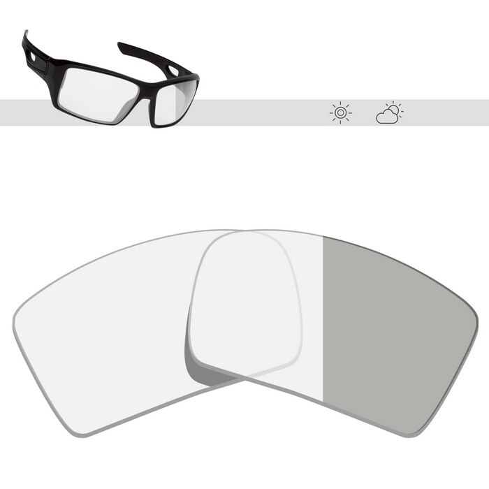 Glintbay Polarized Replacement Sunglasses Lenses for Oakley Eyepatch 2-Multiple Options: Photochromic Clear