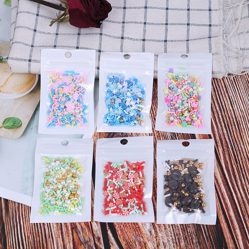 Neue 10g Gefälschte Streusel für Schleim zubehör Tonne Füllstoff DIY Flauschigen schleim Liefert schokolade Kuchen Nachtisch Schlamm Spielzeug