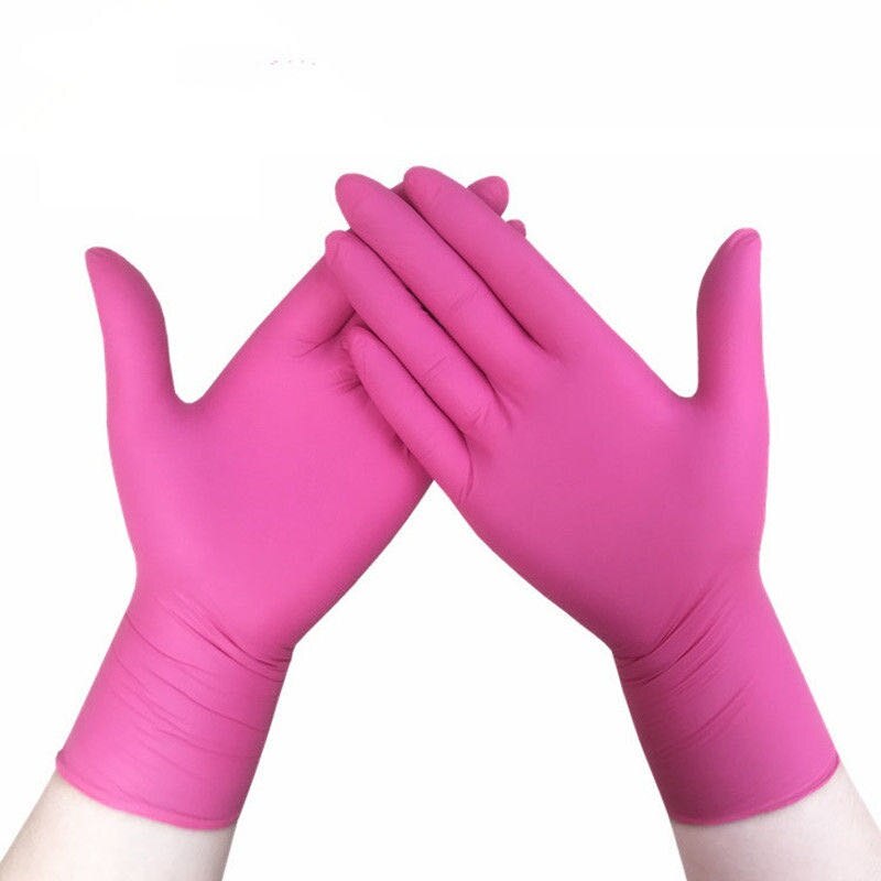 100pcs children disposable rubber gloves nitrile gloves go out antivirus gloves safety gloves multifunctional gloves: child red / xs