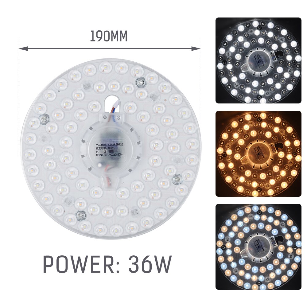 Celling lampe lyskilde  ac220v 12w 18w 24w 36w led panel lys led lys bord blekksprut lysrør bytt tak led lampe: 36w kan dimmes
