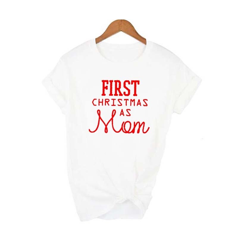 1pc första jul pappa&mamma t-shirt bebis söt tröja mamma pappa och bebis 1st jul familjelook kläder slitage