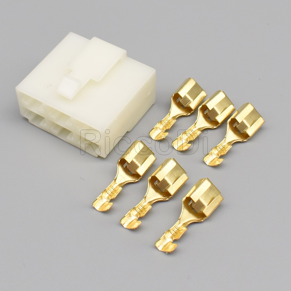 1-20Sets 6.3 Series 6 Pin Plastic Electrical Wire Plug Male female Automobile Connector DJ7061-6.3-11 DJ7061-6.3-21