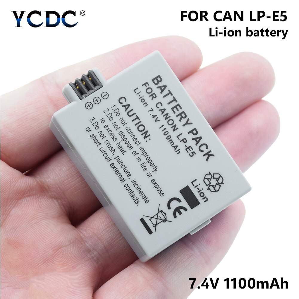 1/2 Pcs 7.4V 1100mAh Li-ion Lithium Battery For Canon EOS 450D Digital Kiss X2 Rebel XSi 500D Digital Kiss X3 Rebel T1i 1000D