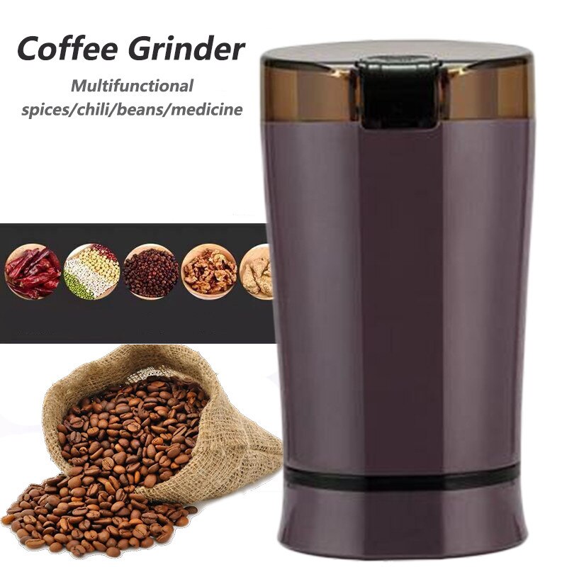 Elektrische Koffiemolen Zout Peper Bonen Kruiden Moer Zaad Koffieboon Grinder Met Rvs Blade Koffie Machine 150W