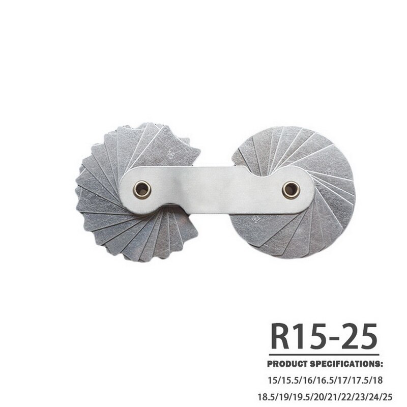 1pcd Radius Gauge Stainless Steel Radius Fillet Dauge Measuring Tool R gauge Model Radius Gauge R Gauge: R 15-25mm