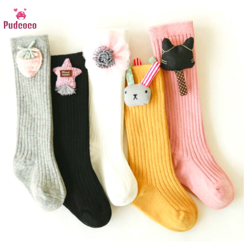 Pudcoco Brand Kids Baby Girl Pantyhose Knee High Stocking Rabbit Solid Cotton Tights for Girls Toddler Bebe Leg Warm Stockings