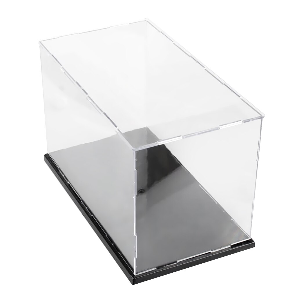 20 * 10 * 10cm Acrylic Display Case , Black Gloss Base , Dustproof ,