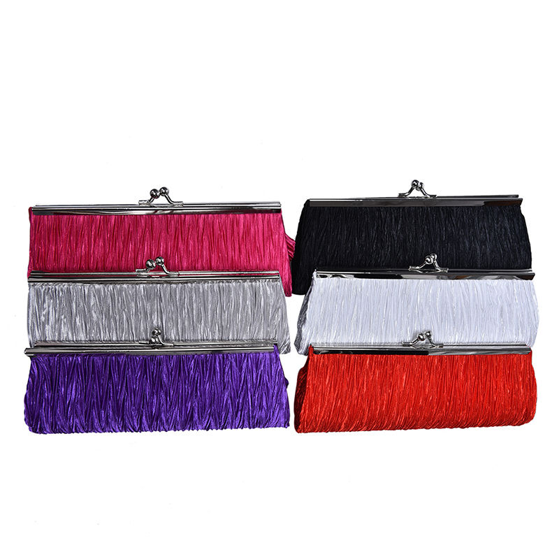 6 colores de lujo almohada noche Clutch mujeres brillante monedero Hasp billeteras Mini bolso