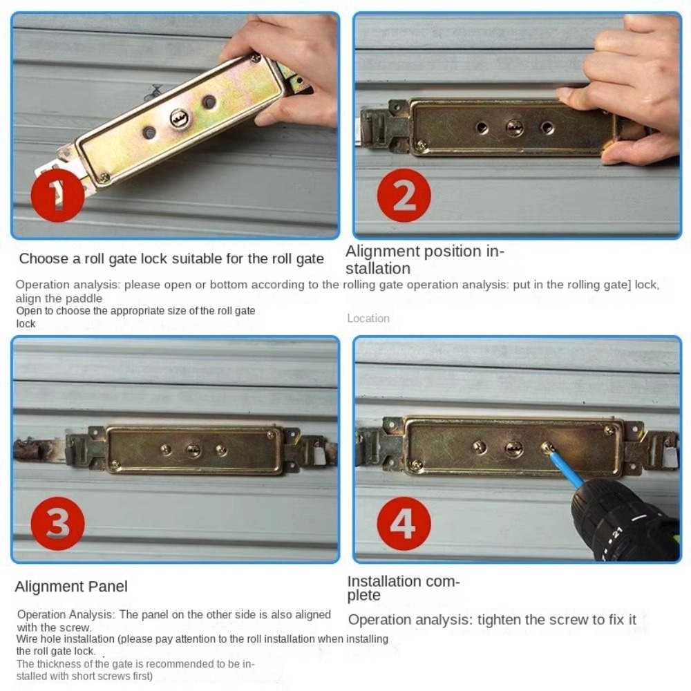 Alloy Roller Shutter Door Lock Middle Bottom with Key Roll Gate Lock Thicken Hardware Anti-theft Locks Garage