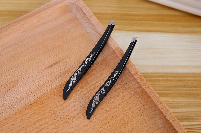Pinzas para cejas de acero inoxidable, eliminador de vello Facial oblicuo, rizador de pestañas, herramientas de maquillaje de belleza TSLM1