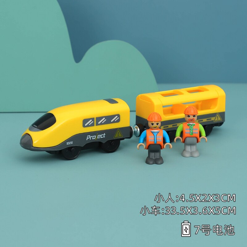 Railway Locomotive Magnetically Connected Electric Small Train Magnetic Rail Toy Compatible With Wooden Track For Kids: 8