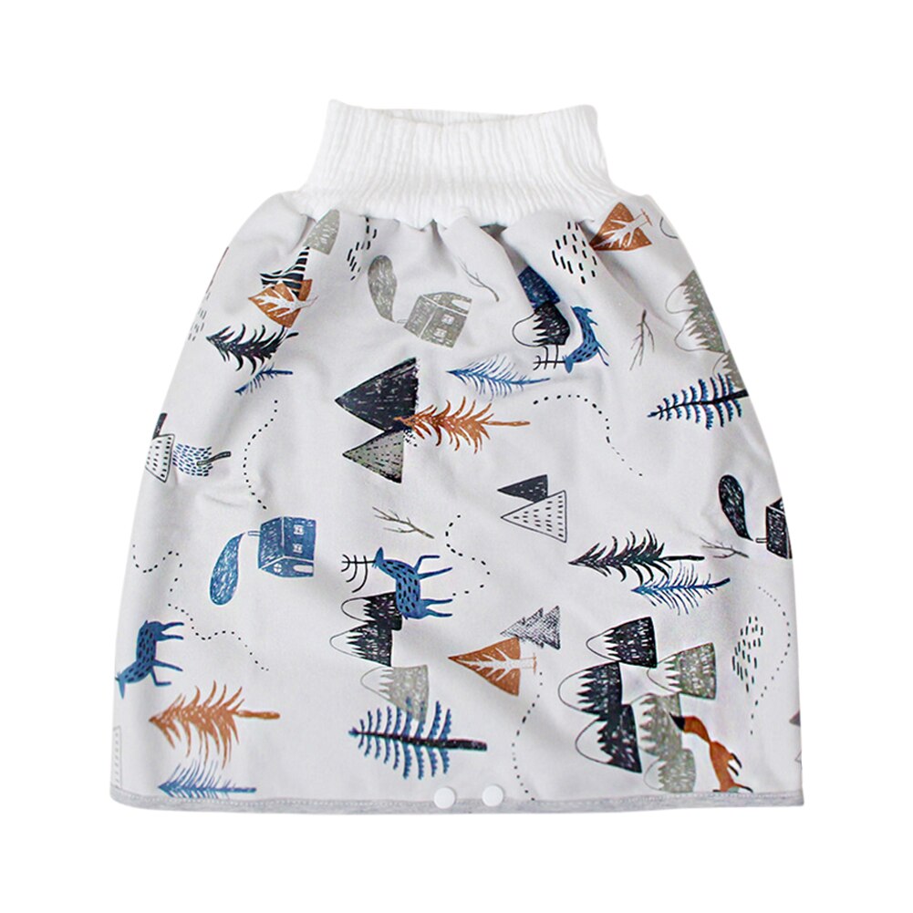 Cute Cartoon Baby Skirt Diapers TPU Waterproof Reusable Nappies Cloth Cotton Leak-proof Children Breathable Training Pants: Blue / L