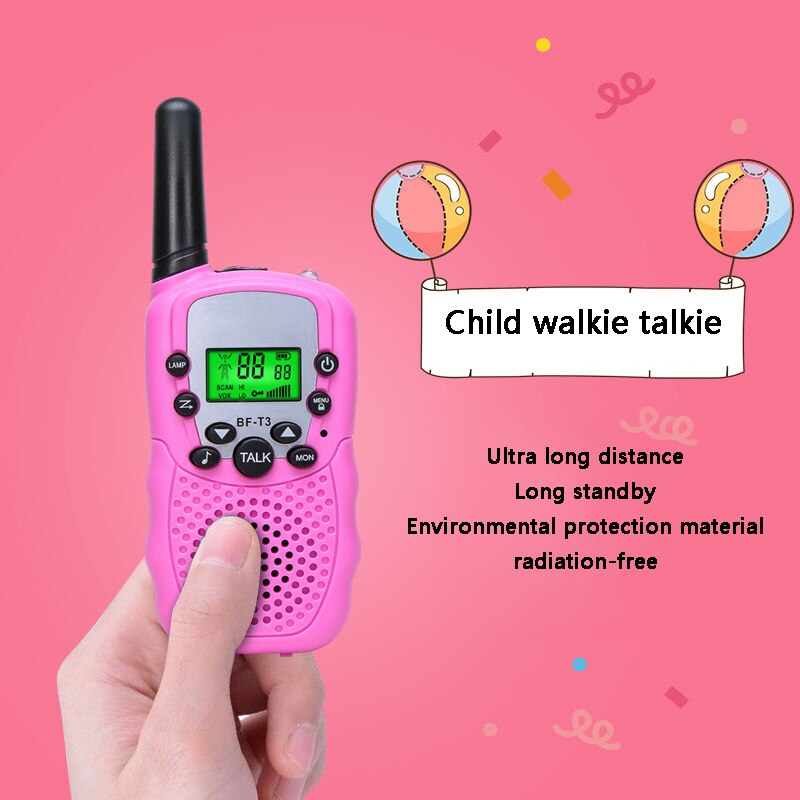 Walkie-talkie RT388 para niños, Mini estación de Radio bidireccional, 2 uds., para niños PMR/uso familiar/Camping 100-800M