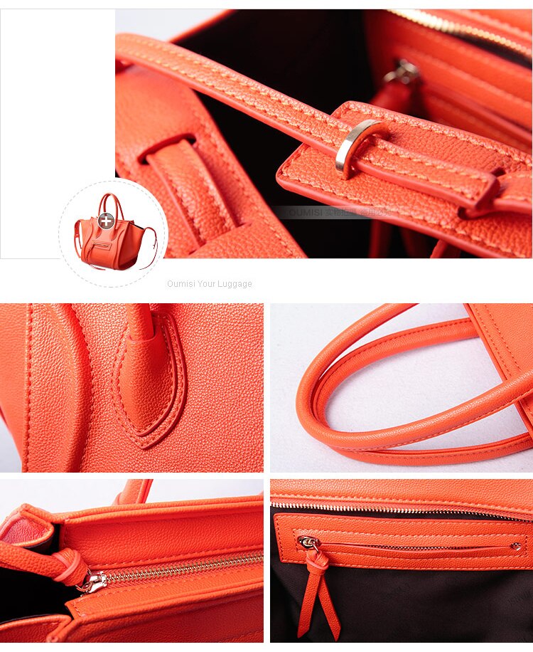 Bolso trapecio de alas de estilo a la , bolso de mujer de gran capacidad, bolso sonriente de superior