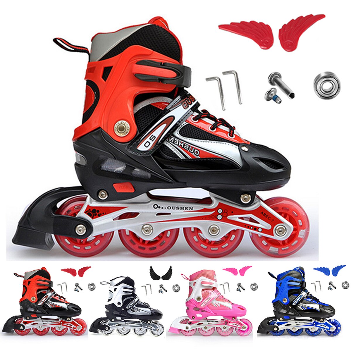 Einstellbare Inline Geschwindigkeit Rolle Rollschuhe Schuhe skaten Schuhe Turnschuhe Für draussen drinnen Sport Professionelle freundlicher Pu 4 Räder