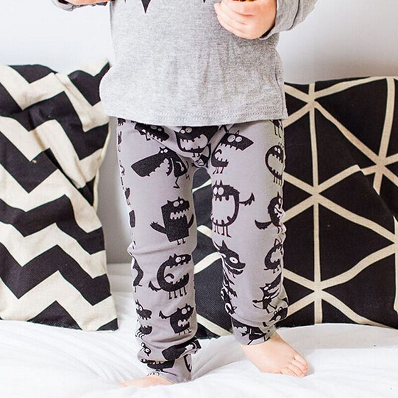 Newborn Baby Boys Girls Pants Bottom Print Leggings Trousers Cotton Long Pants Clothing 0-3Y