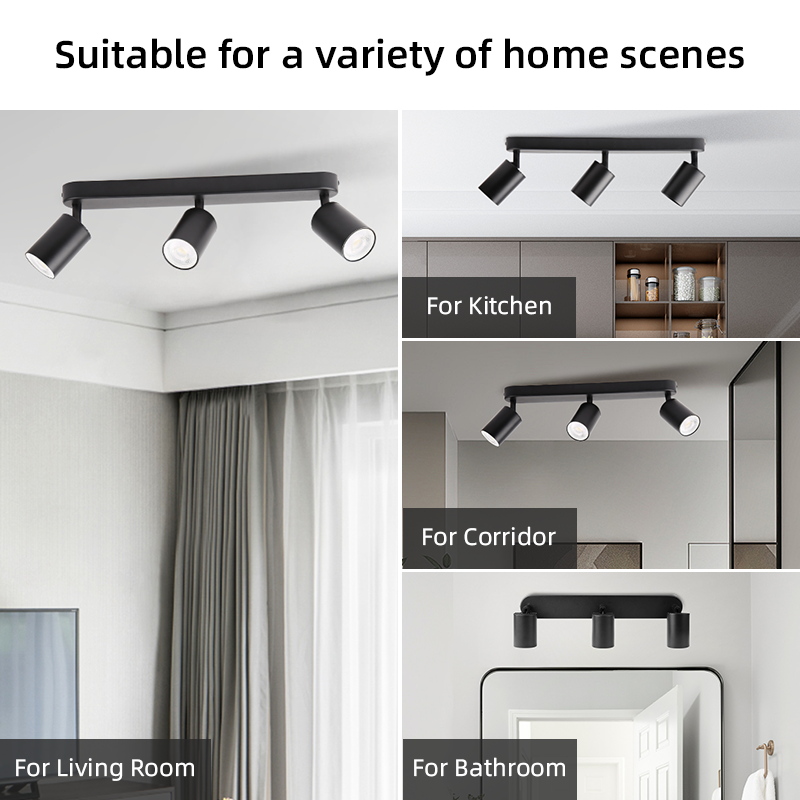 220V LED Spot Lights Home Decoration Ceiling Lights GU10 Adjustation Sport Lighting For Bedroom Kitchen 3 Color Track Lighting