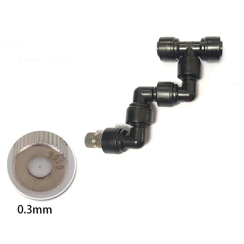 360 Adjustable Fogger Mist Sprinkler Atomizing Misting Nozzle Kit Spray Injector Brass Nozzle: Red