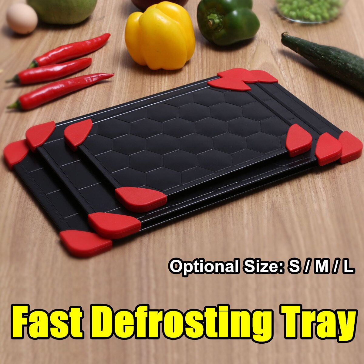 Aluminum Fast Defrosting Tray Thaw Food Frozen Meat Fruit Quick Defrosting Plate Board Defrost Kitchen Gadget Tool S/M/L
