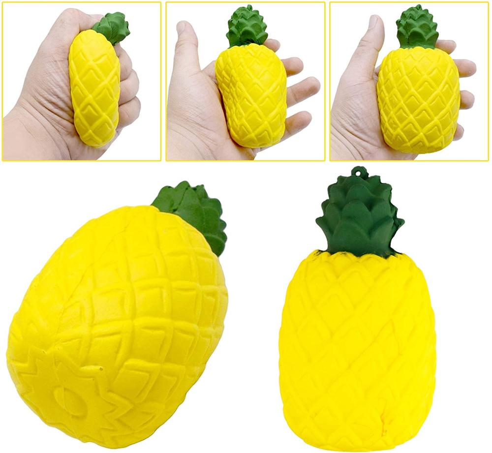 5PcsSlow Rising Jumbo Fruit Squishy In One Box Peach Banana Watermelon Pineapple Strawberry Kawaii Squishy Charms Party Supplies