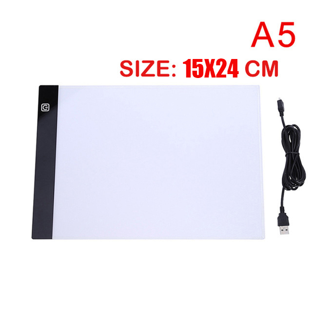 Tapis lumineux pour peinture diamant A5 A3 A4, avec LED, planche lumineuse, accessoires, Kits d&#39;outils, dessin, tablette graphique, croquis: a5 15x24cm