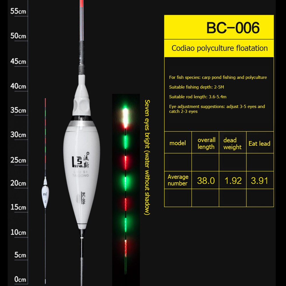 1Pc Vissen Led Elektronische Praalwagens Lichtgevende Drijfvermogen Smart Outdoor Nacht Vissen Accessoires Vissen Tackles Gereedschap: BC006