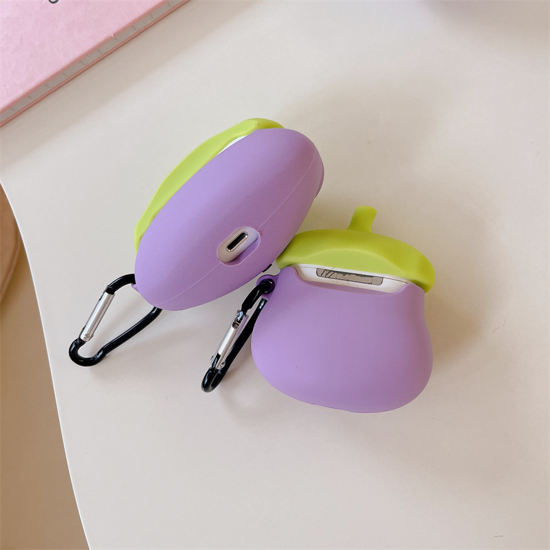 Leuke Cartoon Aubergine Pop Oortelefoon Hoesje Voor Apple Airpods Pro2 Case Voor Airpods 3 3e Generatie Airpod 2 1 Hoesje