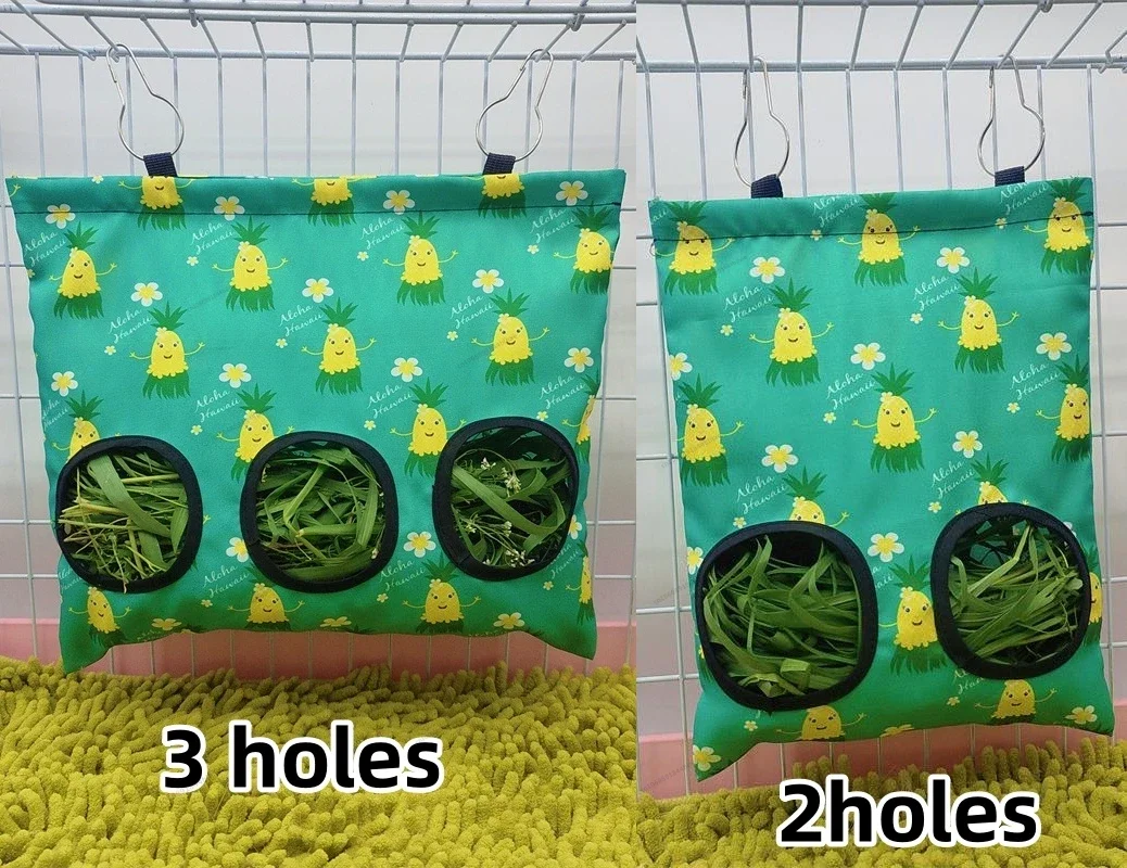 Hooizak Hangende Zakje Feeder Houder Voeding Dispenser Container Voor Konijn Cavia Kleine Dieren Huisdier Konijn Kooi Accessoires: L / Licht Geel