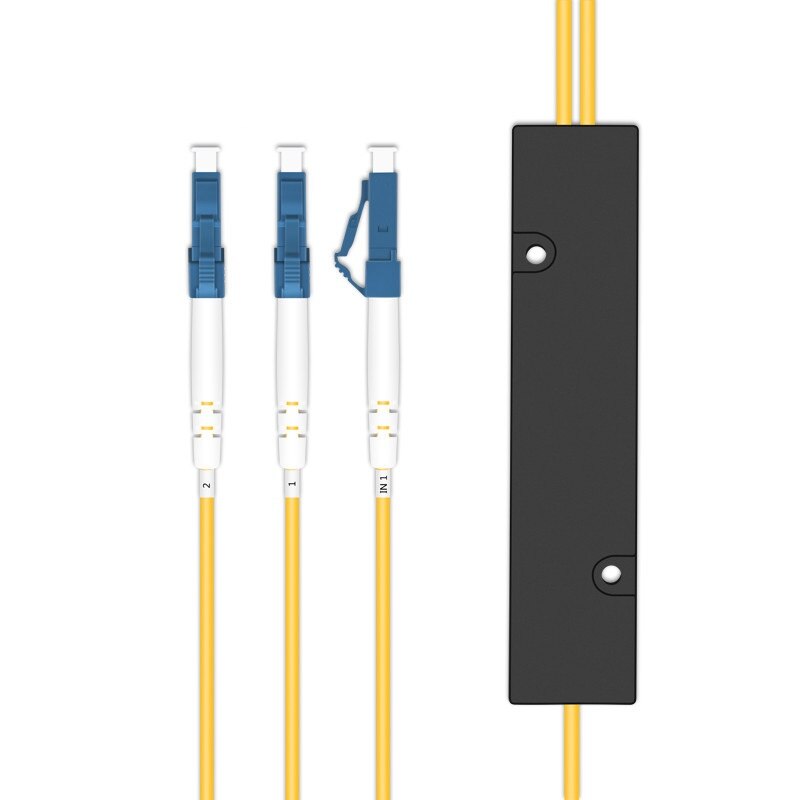 10 stücke LC/UPC 1x2 PLC Fiber optisch Splitter Mini Modul LC/UPC FTTH Faser Splitter LC Einzigen Modus Optik Splitter Kasten