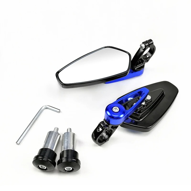 1 Pair 7/8" 22mm Motorcycle Aluminum Bar End Side Rearview Mirror Universal Motorbike Bike Handlebar Rear View Mirrors