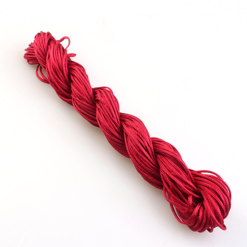 Cordón anudado chino de nailon, 23 colores, 1mm, hilo de macramé Shamballa, cordón para cuentas para fabricación de pulseras