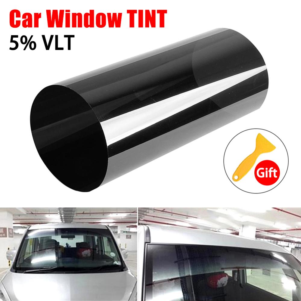 20Cm * 150Cm Zwarte Auto Raam Verven Film Roll Vensterglas Zomer Solar Uv Protector Sticker Films Voor auto Auto Thuis