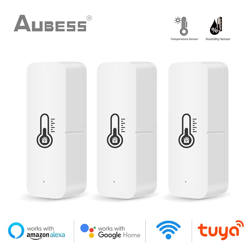 AUBESS Tuya WiFi Temperature And Humidity Sensor Indoor Hygrometer Controller Monitoring Works With Alexa Google Home Smart Life