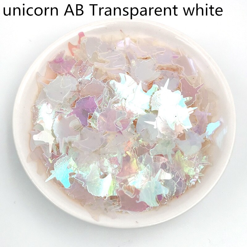 10 g/partij Eenhoorn Glitter Losse Pailletten Tirm voor Nail Kunsten En Ambachten Decoratie Body Art Schilderen Huwelijkscadeau DIY Glitter sequin: AB Transparent white