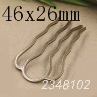 5 pz/lotto Retro 4 Denti del Pettine Dei Capelli Accessori In Argento di Colore Della Forcella Dei Capelli di Usura Dell'annata Barrette Risultati Dei Monili: Antique Bronze 46x26