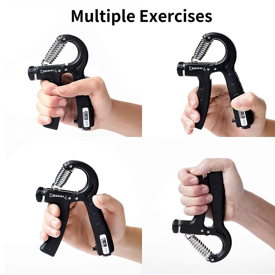 Worthdefence 5-60Kg Adjustable Hand Grip Men Countable Finger Strengther Heavy Exerciser Home Fitness Muscle Recovery Gripper