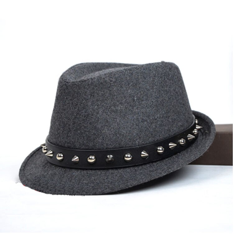 Fs klassinen syksy talvi miesten villahattu jazz fedora vyöllä naisten leveälierinen trilby musta harmaa ruskea huopasilinteri hatut herrasmies